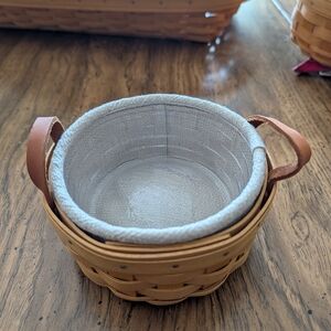 Longaberger Saffron Basket with Leather Handles